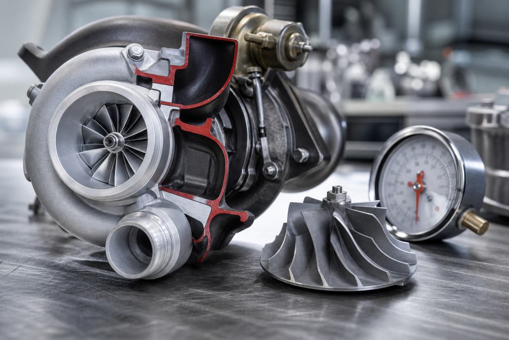 Titelbild zu „Turbolader-Technik erklärt: Verdichterrad, Ladedruck und Motorleistung“